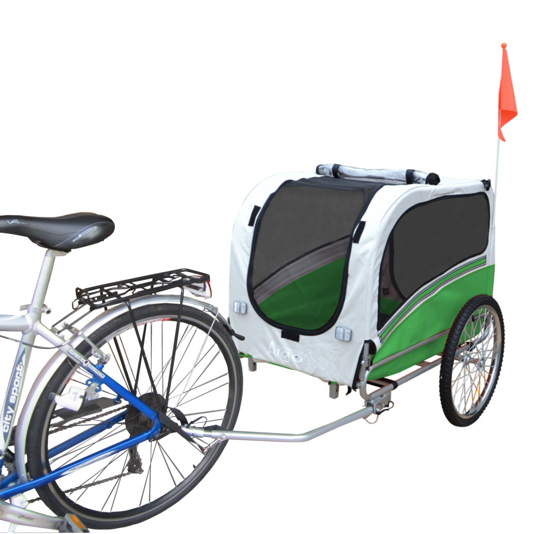 Remorque vélo + poussette pour chien | Mod. \"ARGO LARGE\" (Dimensions intérieures: 50x87 cm)