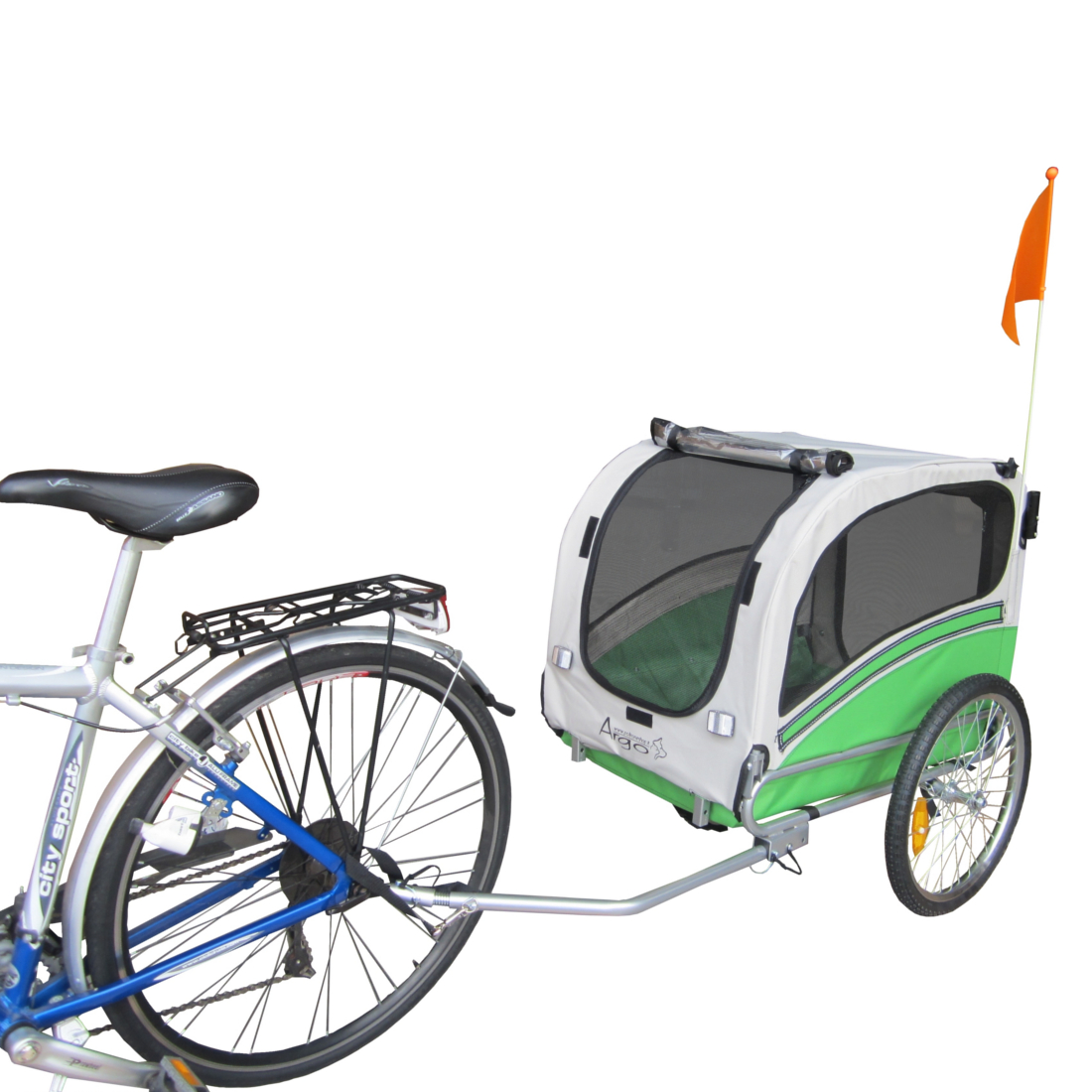 Remorque vélo + poussette pour chien | Mod. \"ARGO MEDIUM\" (Dimensions intérieures: 45x75 cm)